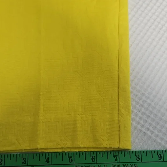 Trina Turk Slim Leg Stretch Cropped Pant: Geo Jacquard Yellow: Size- 10 - Picture 14 of 16